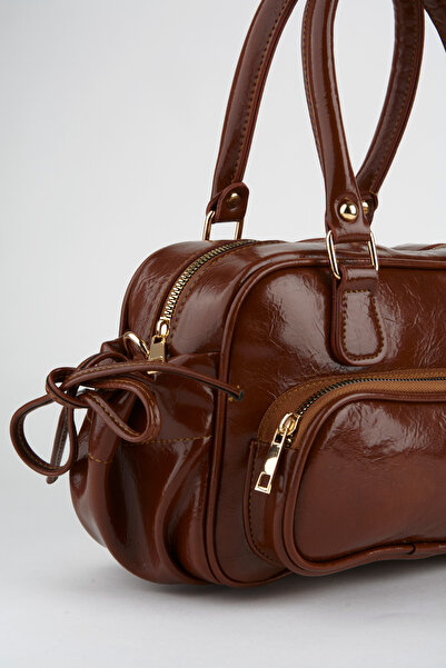 Vivaq Γυναικεία τσάντα Mila Taba με λαμπερό ψεύτικο δέρμα με φερμουάρ και λουράκι ώμου