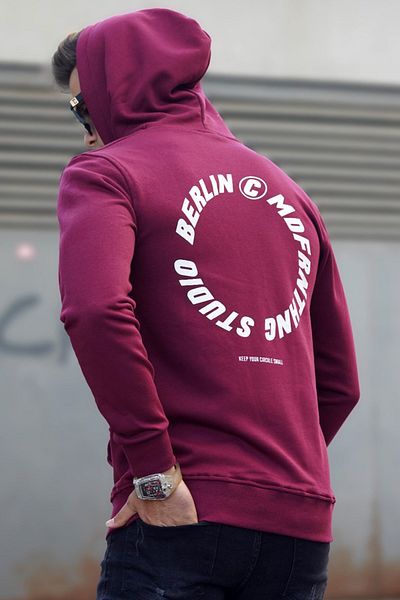 Madmext Φούτερ Claret Red printed 5306