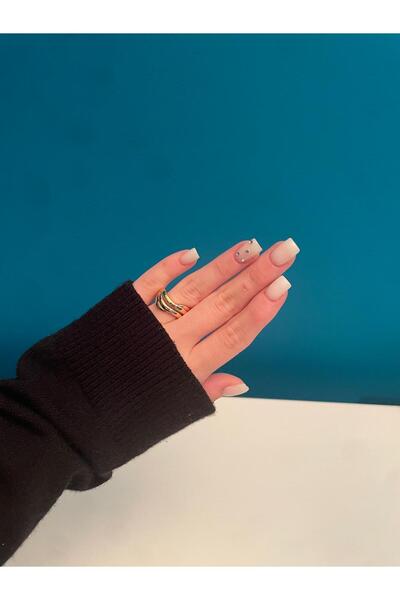 vintage thin two row rings adjustable gold plated-009