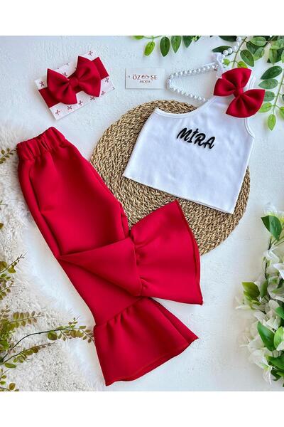 ÖZSEMODA Scuba Flared Leg Trousers Crop Set