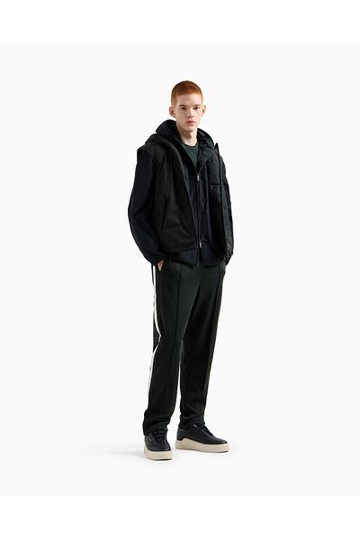 Armani Exchange Men's Regular Fit Wind and Rain Resistant Hooded Long Sleeve Navy Blue Coat Xm 000621   Af12071-