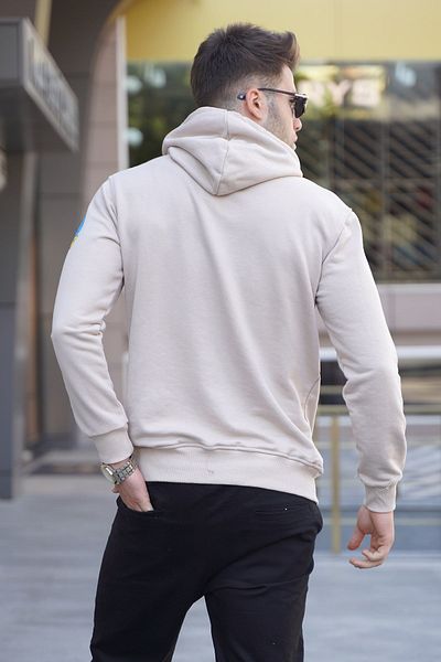 Madmext Μπεζ φούτερ με κουκούλα 5896