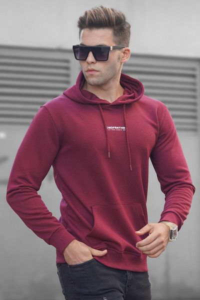 Madmext Φούτερ Claret Red printed 5306