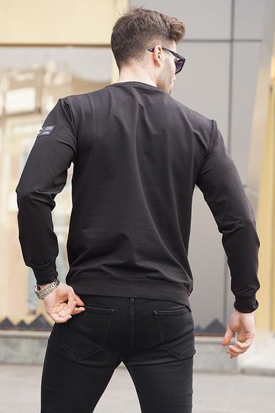 Madmext Black Printed Men's Sweatshirt 2197