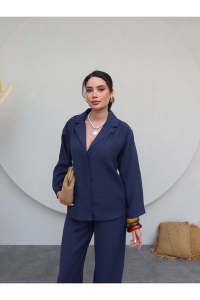 ESRAHELVACI Shirt Collar Trousers Set