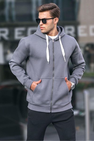 Madmext Мъжки суичър с качулка Smoked Hooded Regular Fit 6140