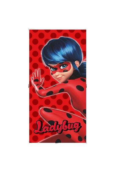 Miraculous Children's bath towel, cotton, 70×140 cm, red, Miraculous: Ladybug and Cat Noir
