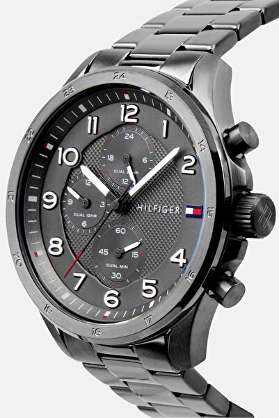 Tommy Hilfiger Men 1792008 Stainless Steel Watches 45 Mm, Grey