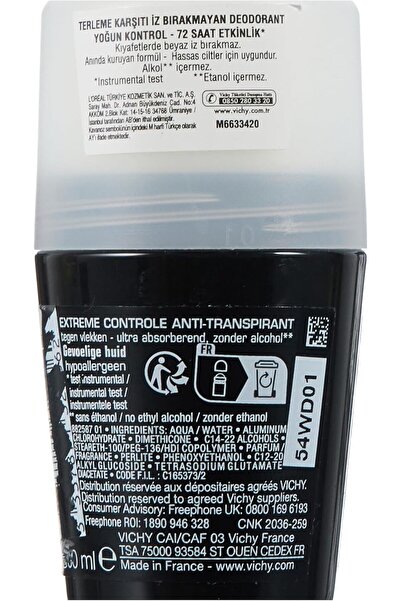 Vichy Roll-on Anti-sweat For Men - Homme