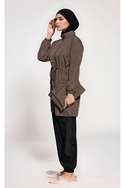 Vivezza Σετ μαγιό Hijab με κορδόνι που δένει τη μέση με μπόνε και τσάντα δώρο