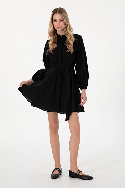 U.S. Polo Assn. Women's Black Woven Dress 50299287 -Vr046