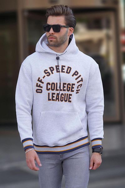 Madmext Ανδρικό φούτερ - Karmelange, Hooded, Pocket Detailed, Printed, Model 7068