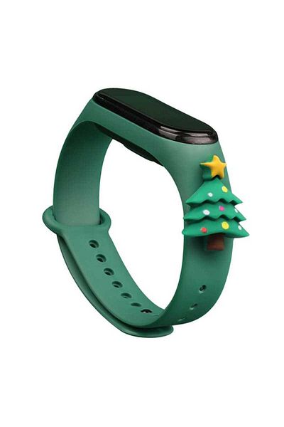 Xiaomi Xiaomi Mi Band 6 - Mi Band 5 Strap Christmas Tree Green
