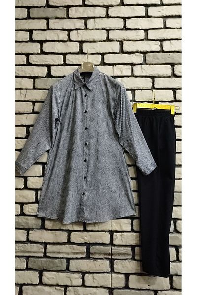 Ebruli Striped Tunic Viscose Shirt