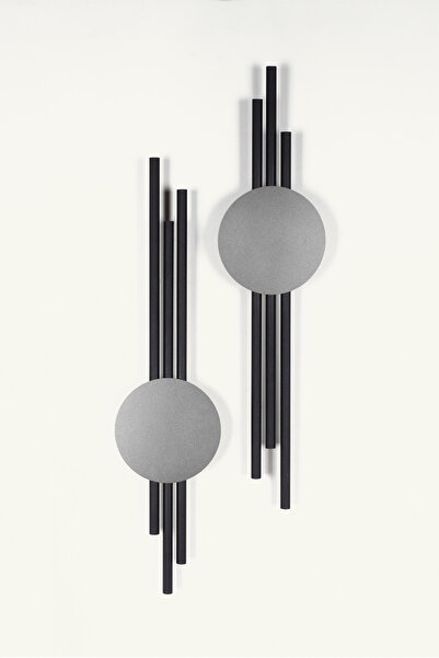 Artepera Antique Lines 2'li Modern Metal Duvar Tablosu Seti - Ev Duvar Dekora...