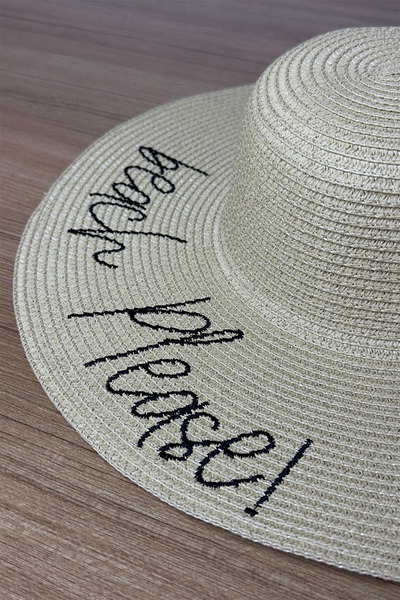 Mollycrush Γυναικείο ψάθινο καπέλο με φαρδύ γείσο - Φυσικό χρώμα, Καλοκαιρινό