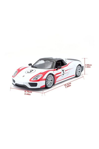 SPOR35 Girl Boy Children's Toy 28009 Burago Porsche 918 Spyder 1:24 Model Car Girl Boy Children's Toy Eği