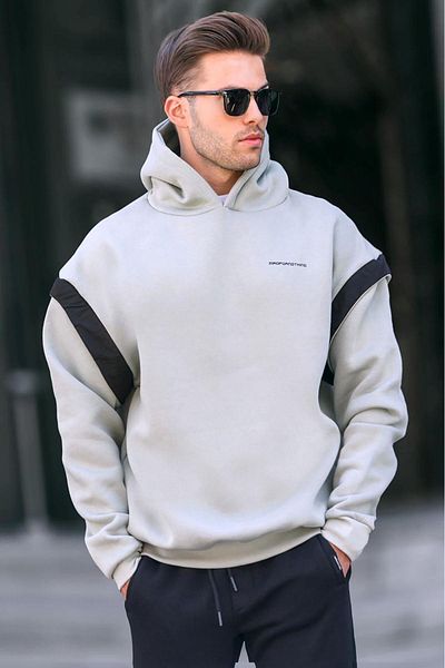 Madmext Mint Green Oversize Hooded Sweatshirt 6147