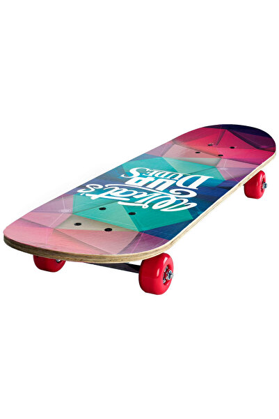 ACTION ONE Skateboard What's Up Dudes double print, 70x20 cm, with PU wheels, ABEC-7, aluminum frame