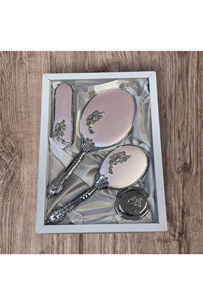 CAMOMILLE Σετ Χτένι Καθρέφτη Καμομηλιού σε Πούδρα (Μονόστεφανο)