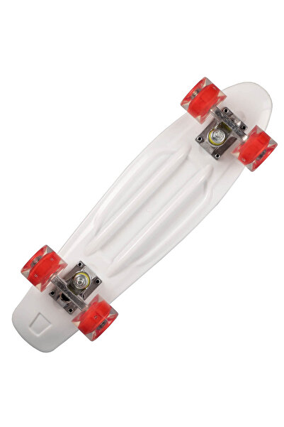 ACTION ONE Penny Board Happy Skull 56x15 cm, with PU light wheels, ABEC-7, aluminum frame, 90 KG