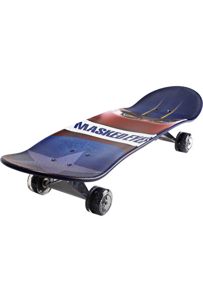 ACTION ONE Masked Eyes double print skateboard, 70 x 20 cm, PU light-up wheels, aluminum frame