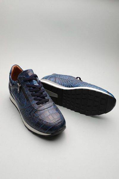 Gondol Men's Genuine Leather Classic Casual Blue Snake 42 Ttx.524