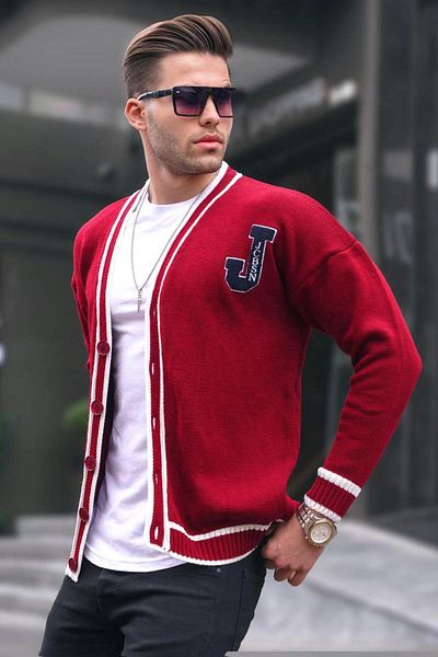 Madmext Claret Red Ανδρική Πλεκτή Ζακέτα 6314