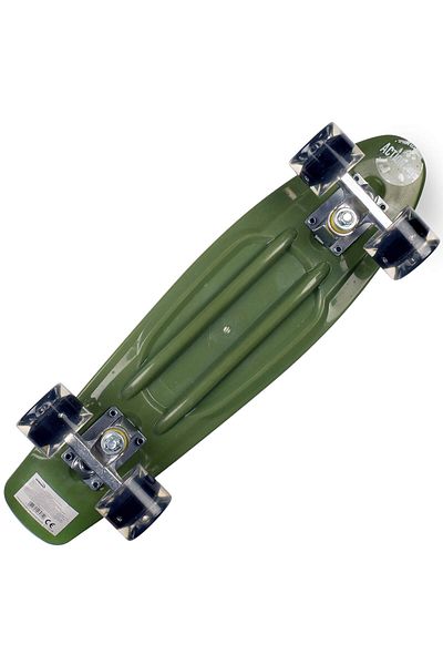 ACTION ONE Penny Board Biker 56x15 cm, cu roti luminoase PU, ABEC-7, cadru aluminiu, 90 KG