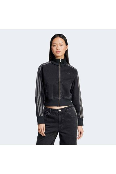 adidas Adicolor γυναικείο μαύρο τζιν μπουφάν (JD3110)