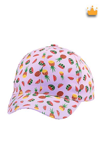 Kitti 4-8 Years 52cm Girl Summer Patterned Adjustable Hat Cap Lilac Y 872007