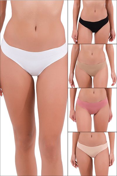 Steve Wolls Women's Colorful 5-Piece Laser Cut Slip Panties - 9505