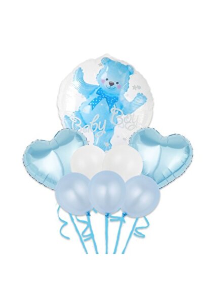 Flippy Μπαλόνια γενεθλίων, 8 τεμάχια, 1 αρκουδάκι, 2 καρδιές foil 5 απλές lat...