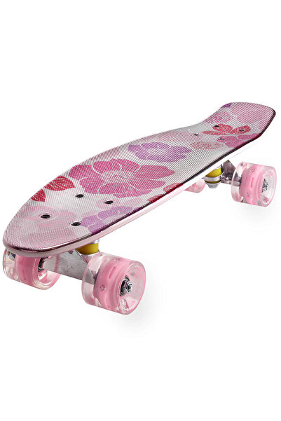 ACTION ONE Penny Board Flowers double print, 56x15 cm, PU wheels, ABEC-7, aluminum frame