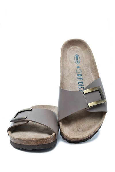 Kifidis K10280DK Kifidis Soft Step شبشب جلد الفلين للنساء 36-41 جلد المنك الداكن