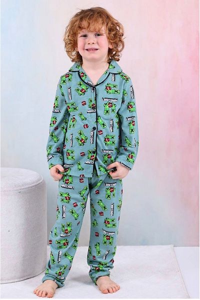 modalı çocuk Toy Printed Boys' Pajama Set