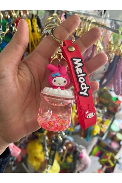 EyER Shoping سانريو كورومي هالو كيتي سلسلة مفاتيح زجاجية مزخرفة بالترتر باللو...