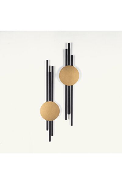 Artepera Antique Lines 2'li Modern Metal Duvar Tablosu Seti - Ev Duvar Dekora...