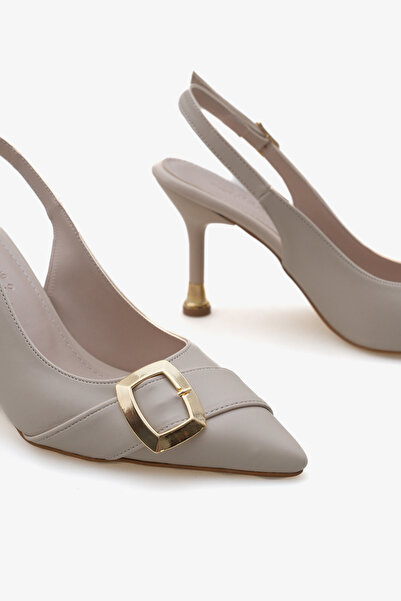 Stella Bezile Stiletto Women's Buckle Pointed Toe Heeled Slingback Stiletto