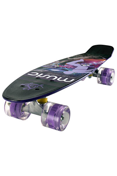 ACTION ONE Penny Board Music Rhythm 56x15 cm, with PU light wheels, ABEC-7, aluminum frame, 90 KG