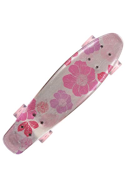 ACTION ONE Penny Board Flowers dublu print, 56x15 cm, roti PU, ABEC-7, cadru aluminiu