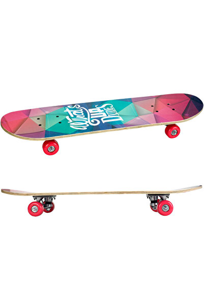 ACTION ONE Skateboard What's Up Dudes double print, 70x20 cm, with PU wheels, ABEC-7, aluminum frame
