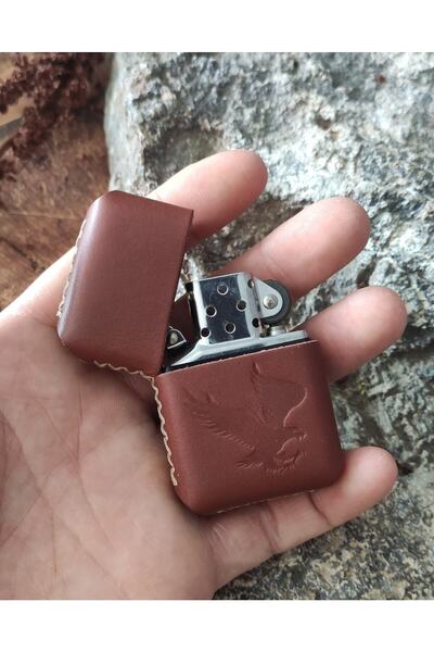 Atölye Çınar Leather Handmade El Yapımı Hakiki Deri Kılıflı Zippo Çakmak