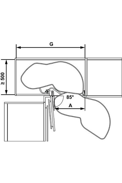 Hafele Moveboard Corner Pantry Mechanism (Right)