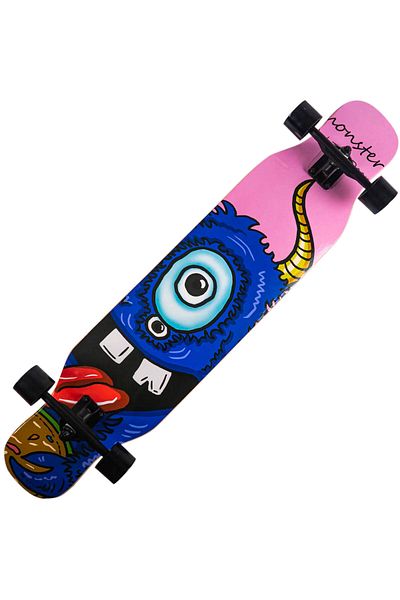 ACTION ONE Longboard Blue Devil 105.5x22 cm, cu roti PU, ABEC-7, cadru aluminiu, 100 KG