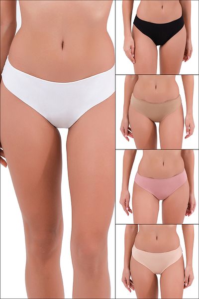 Steve Wolls Women's Colorful 5-Piece Laser Cut Lace Back Panties - 9510