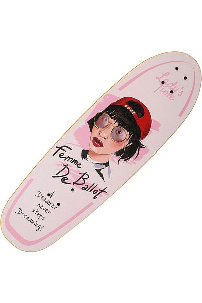 ACTION ONE Skateboard Femme double print 75x23 cm, PU light wheels, ABEC-11, aluminum frame