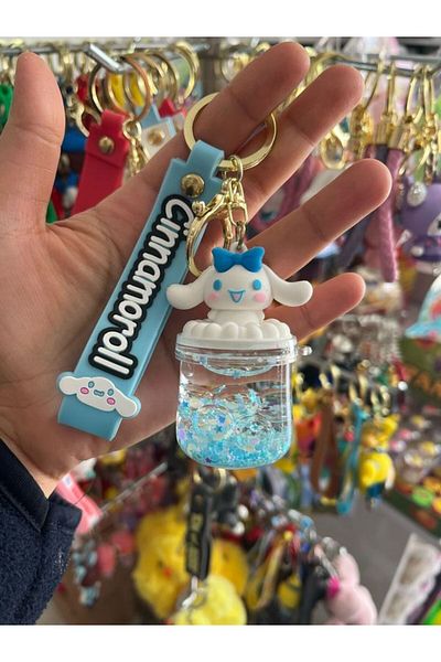 EyER Shoping Sanrio Kuromi Hello Kitty Πουά Γυαλιστερός Κλειδοθήκη μπλε
