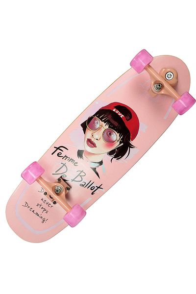 ACTION ONE Skateboard Femme double print 75x23 cm, PU light wheels, ABEC-11, aluminum frame