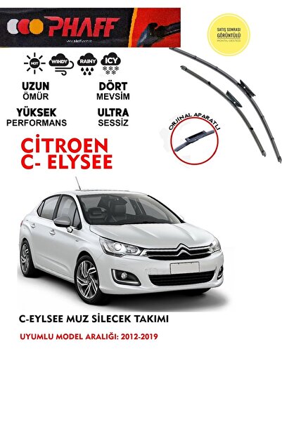 PHAFF Citroen C Elysee Muz silecek takımı 2015 model Araca Özel (Aparatsız Di...